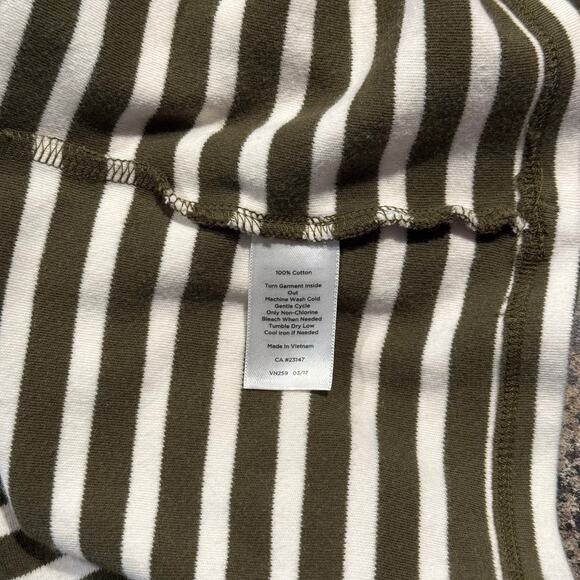 Talbots Dress 3/4 Sleeve Coastal Minimalist Classic Preppy Stripe Green Large - Picture 4 of 7